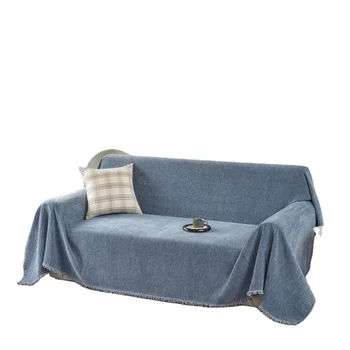 Solid Color Soft Washable Universal Non Slip Fabric Furniture Protector Living Room Sofa Towel Cover