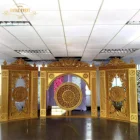 Wedding Luxury 3D Carving Gold Wedding Backdrop Stand Display Wedding Decor Mariage Stage