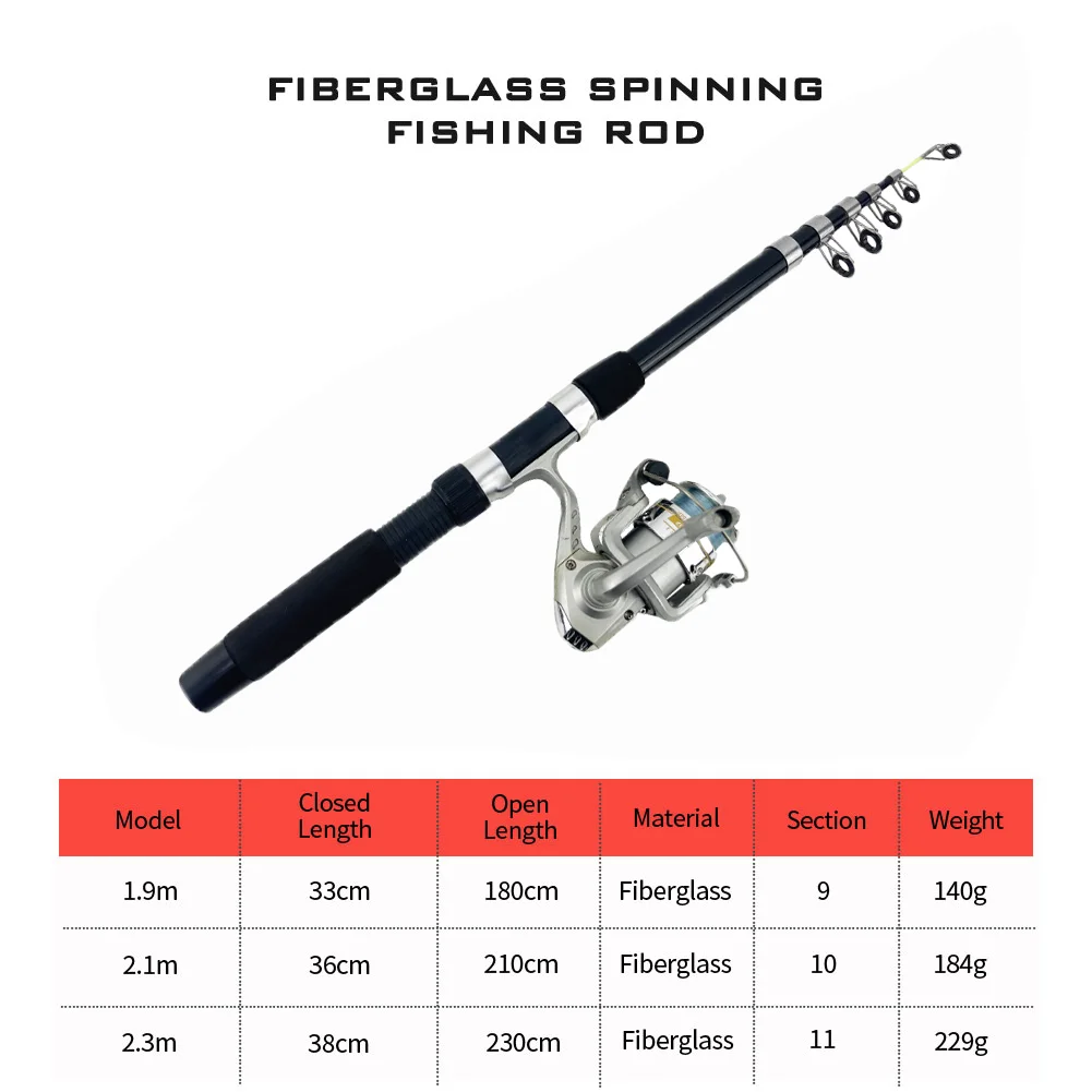 High Quality Telescopic Fishing Rod Combo Portable Travel Carbon