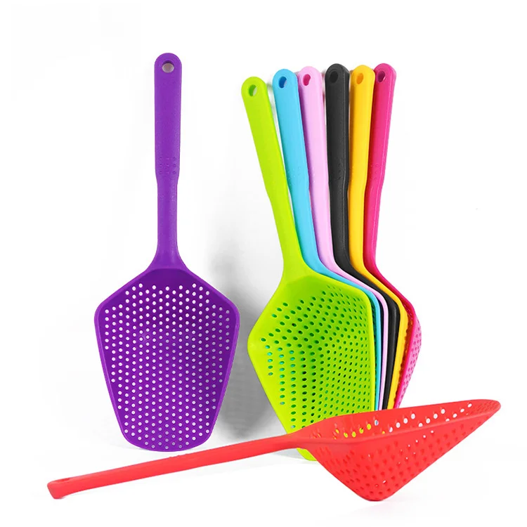 Plastic ice shovel scoop colorful heat resistant kitchen pasta food colander strainer