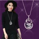 Necklace 2021 New Women's Geometric Diamond Necklace Multilayer Long Necklace