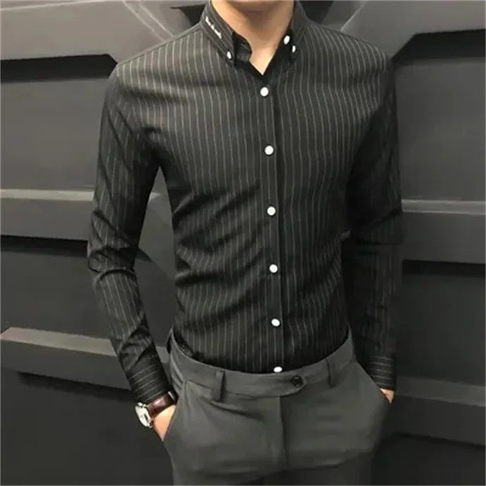 Wholesale high quality white shirt men long sleeve slim solid color professional business wear white men suit shirt