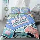 Set Boy Custom Lovely Blue Gamepad Pattern Printed Bedding Set Game Console Duvet Cover For Boy And Girl