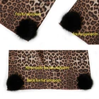 Fur Scarf Fur Shawl Fashion Design Woman Leopard Print Removable Fox Fur Pompom Scarf Shawl For Ladies