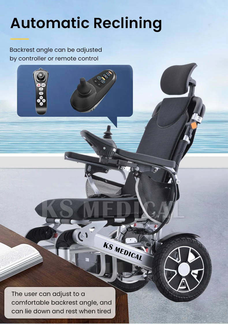 Ksm High Quality Foldable Electric Wheelchair With Remote Control