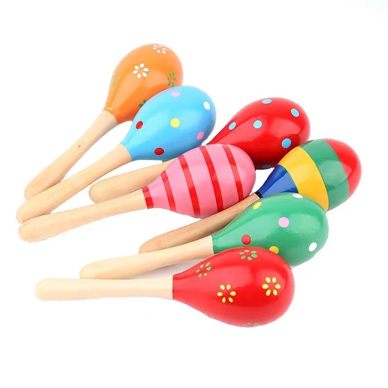 Wooden Rattles Shaker Percussion Kid Musical Toy Sand Hammer 8C 