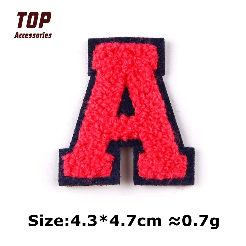 Alphanumeric Custom DIY Clothing Accessories Chenille Patches Letter Number Embroidery