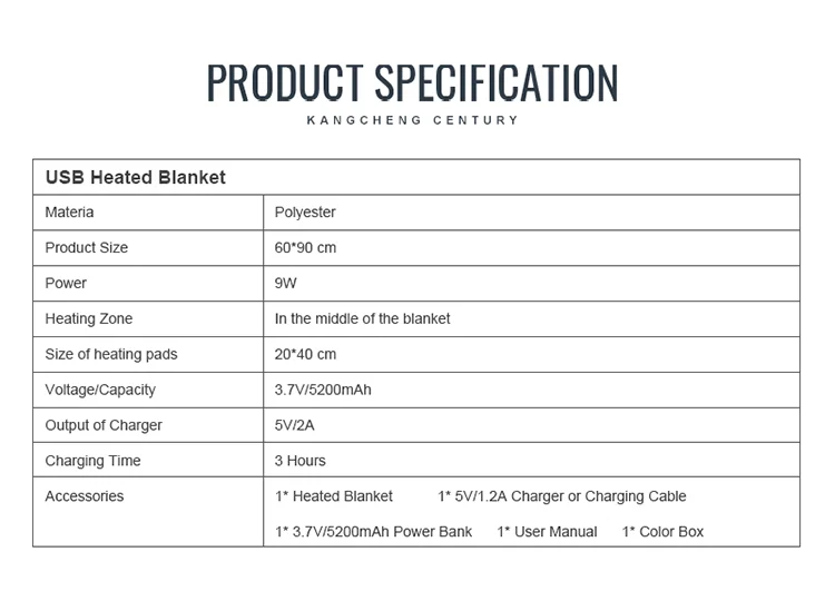 Heated Blanket, Portable, 5V - detail 4