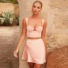 Skirt SET2321 Trendy And Elegant Women Bodycon Short Dress Crop Top Outfits For Women 2 Piece Skirt Set