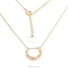 Rose Gold High Quality Cheap Rose Gold Plated Brass C Shape Pendant Necklace Earrings Jewelry Set For Women
