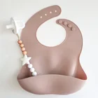 Bib Bibs Silicone Bib Manufacture Round Neck Waterproof Bib Set Silicone Logo Custom Baby Bibs With Food Pocket