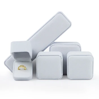 High-grade round corner jewellery velvet jewellery box ring box earrings pendant necklace bracelet packaging box