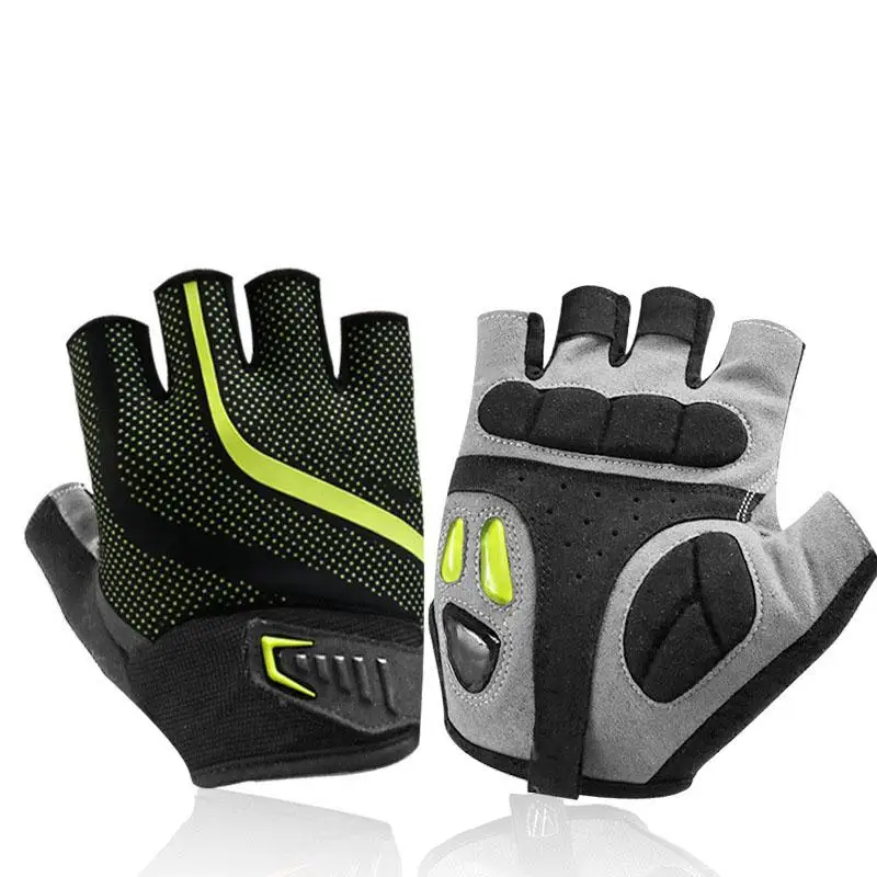 Men's Half-Finger Summer Bicycle & Motorcycle Gloves Breathable & Shock-Absorbing Non-Slip Design