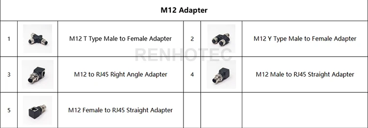 Waterproof Industria One Male to Two Female 4Pin A-Code 8 Pin Y Type Adapter M12 Splitter Terminating Machine Aviation Connector