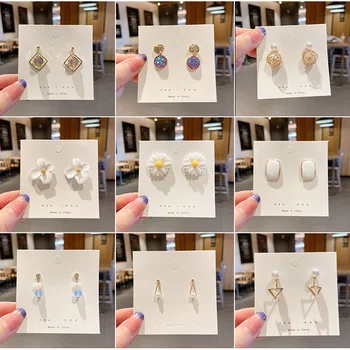 QAKGL Fashion Girls Korean hoop earrings Wholesale Earrings Mixed cute earrings acrylic women accessory New 2021
