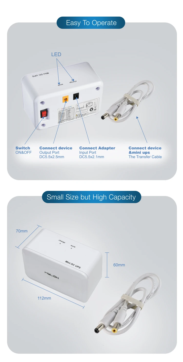 Mylion Mini Ups 12v 2a 5200mah Dc Battery Backup Ups For Wifi Router