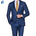Costume Hot Sale Italy Style Dressmaker Costume Men's Wool Blazer And Pant Slim Fit Navy Man Suit