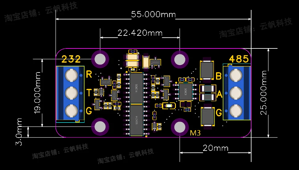 232 To 485 Converter Passive Bidirectional Communication Module Rs485 ...