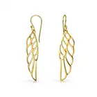 Earrings Rainbowking S925 Sterling Silver Earrings Dangle Angel Wing Feather Earrings 925 Jewelry