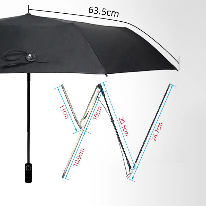 DD1972  Professional 23'' Umbrella Accessories Repair Bones 3 Folding Umbrella Repairing Parts Automatic Umbrella Ribs