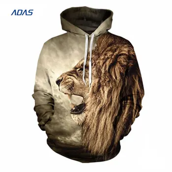 lion printing top quality sublimation printing fleece hoodies