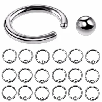 Titanium 20G/14G Bead Ring Ball Closure Septum Nose Piercing Ear Cartilage Tragus Jewelry for Women Children Orthodox Jewelry