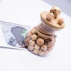 Hexagon Beads High Quality Wood Beads BPA Free High Quality Wooden Hexagon Beads Round Beads For Teething