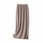Ladies Long Skirt Hot Sales High Waist Fashion A-line Elegant Gentle Knit Ladies Long Women's Skirt