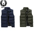 Black Waistcoat 2021 Stand Collar Quilted Down Puffer Zipper Pocket Winter Jacket Black Waistcoat Men's Vest