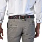 Polo Belts Customize Logo Handmade Genuine Leather Embroidered Polo Belts