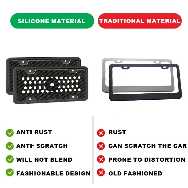 Silicone Car License Plate Frames Silicone Black License Plate Cover supplier
