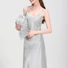 Sleepwear Sexy 22 Momme 100% Silk Women Nightgown Sleeveless Ladies Bathrobe Women's Sleepwear Sexy Pajamas