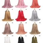 Hijab Hijab Scarf Custom Summer Plain Long Headscarf Muslim Women Pearl Chiffon Hijab Scarf