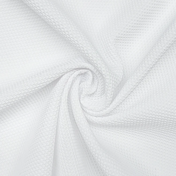 Quick Dry Solid Knitted Eyelet Fabric 100% Polyester Material Bird Eye Fabric for Sportswear factory
