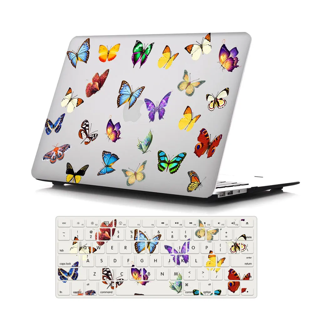 Hot Sale Slim Matte PC Hard Plastic Shell Laptop Case For MacBook Fashion Painted Case Keyboard Protector For MacBook 13.3 Pro 