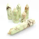 Wholesale Natural Crystal Green Xiu Jade Energy Stones Point Tower For Fengshui