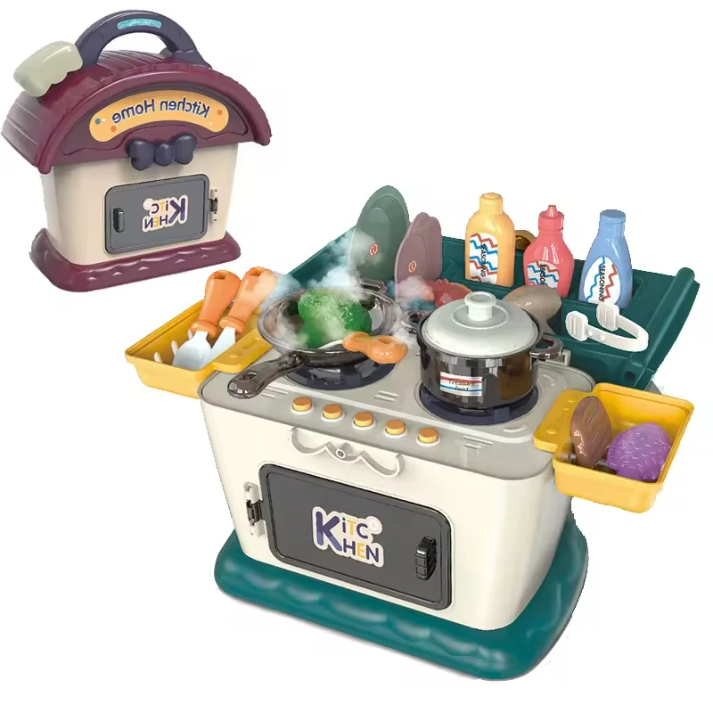 EPT Toys Battery operated toy kitchen sets pretend play set toys with music and spray