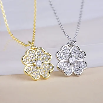 Fashion 14K gold plated 925 Sterling Silver Jewelry heart pendant chain Necklace