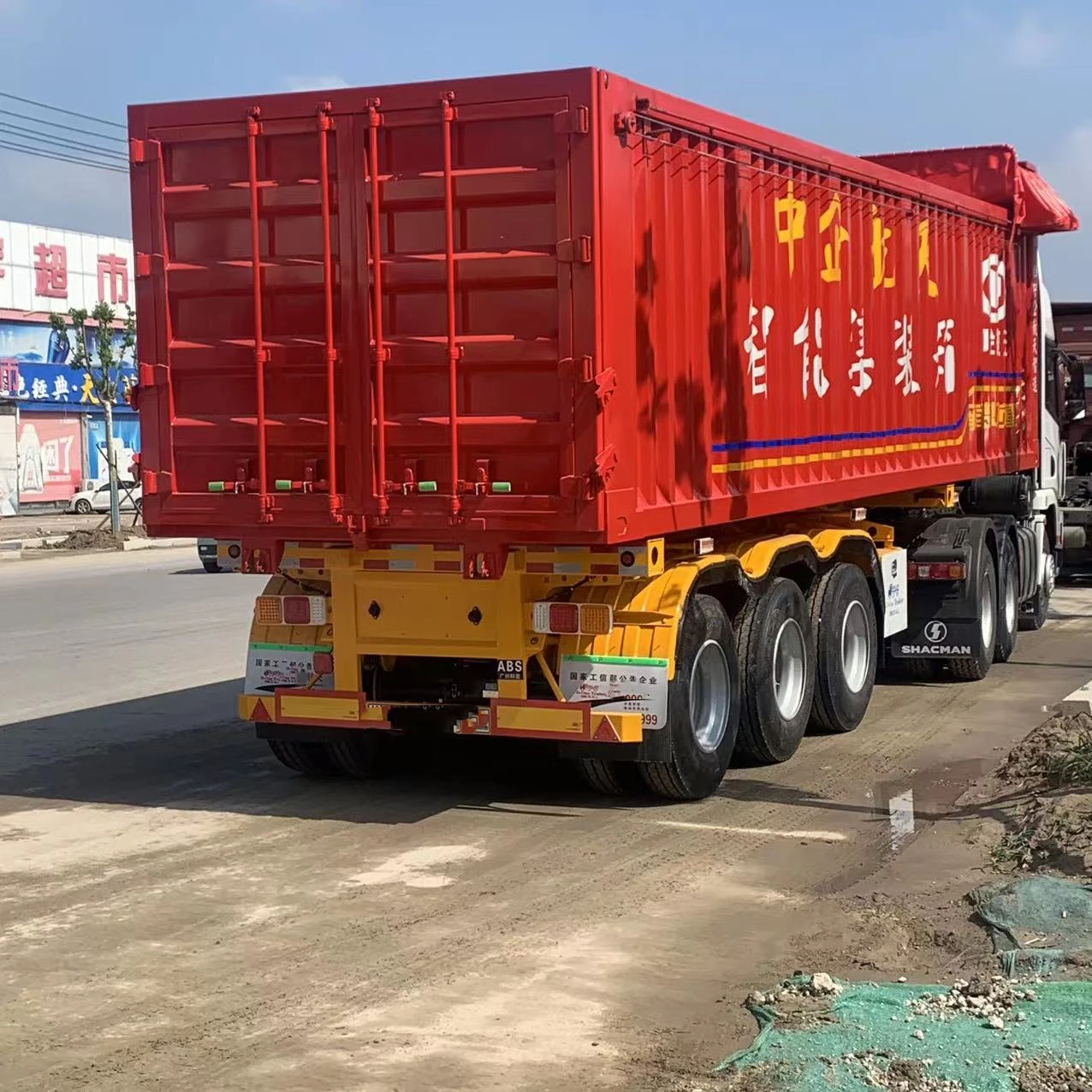 Truck Trailer Side Lifting Dump Tipper Truck Semi Trailer For Sale 3 4