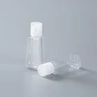 Plastic Sanitizer Bottle Trapezoid Clear 30ml Flip Top Empty Plastic Hand Sanitizer Squeeze Bottle