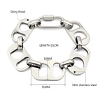 Bracelet Necklace Wholesale Custom Big Chain Sliver Bracelet With Necklace Set 21cm Length