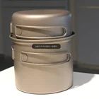 Titanium Back Packing Gear 4pcs Titanium Camping Cookware Mess Kit