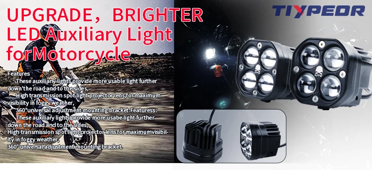 product tiypeor high power 3 inch 40w motorcycle led pod light off road truck tractor trailer bumperdual color spot beam driving lamp-2
