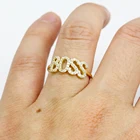 Ring High Quality Simple Men Gold Rose Popular Boss Lettering Ring