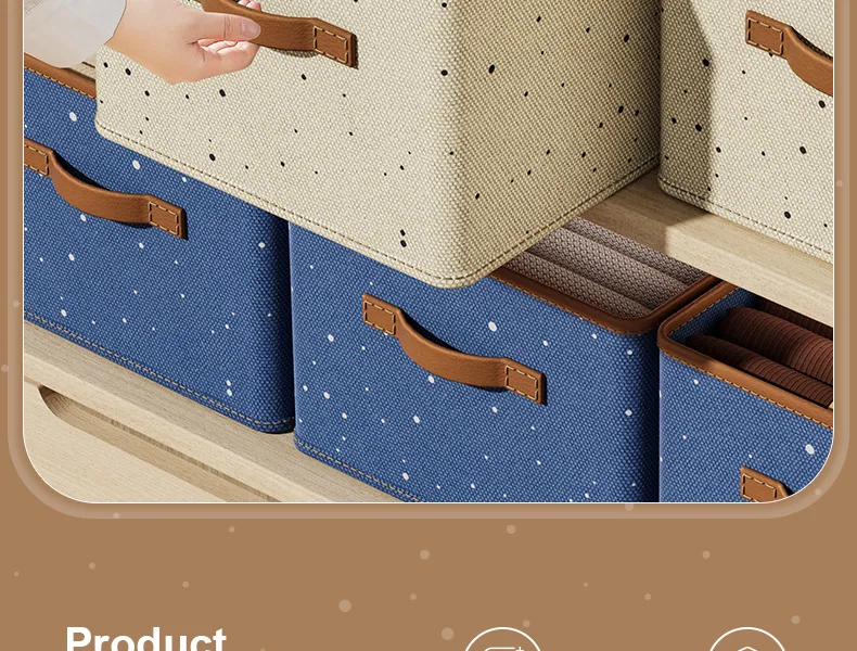 2024 New Closet Organizers for Clothes Storage Foldable Storage Boxes with Lids Fabric Clothes Organizer with Handle
