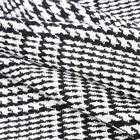 Black Dyed Polyester Classic Black White Yarn Dyed 100% Polyester Plaid Jacquard Woven Tweed Fabric For Coat Stock Lot