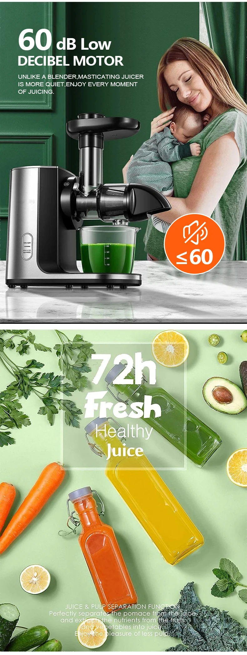 Amazon Hot Sale Nama Angel Juicer Blended Bottle Electric Slow Juicer