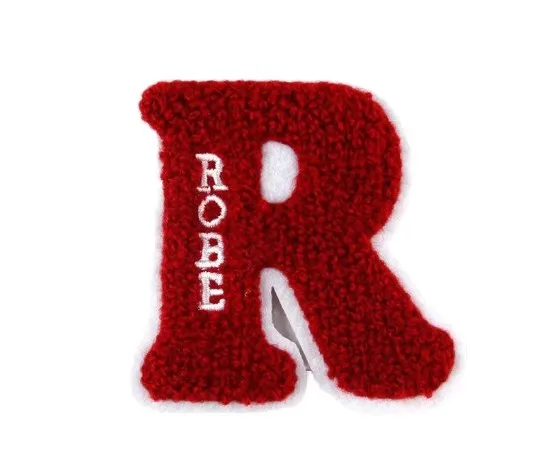 Alphanumeric Custom DIY Clothing Accessories Chenille Patches Letter Number Embroidery