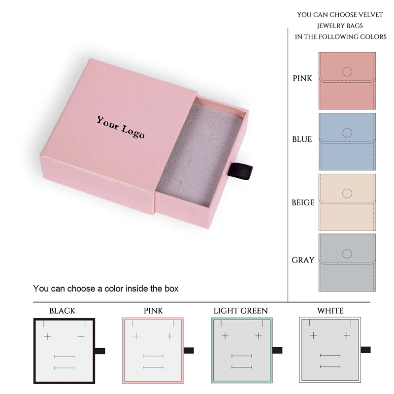 custom logo velvet jewelry box luxury necklace ring gift packaging wholesale-3