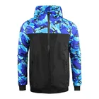 Men Jacket Men Camo Raincoat Hooded Waterproof Windproof Jacket Zip Up Outdoor Coat Hoodie With Pockets